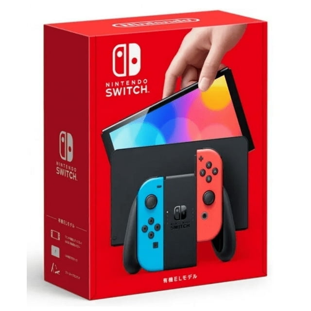 Nintendo Switch OLED Model with Neon Red & Neon Blue Joy-Con Powever Bundle (Japan Spec)