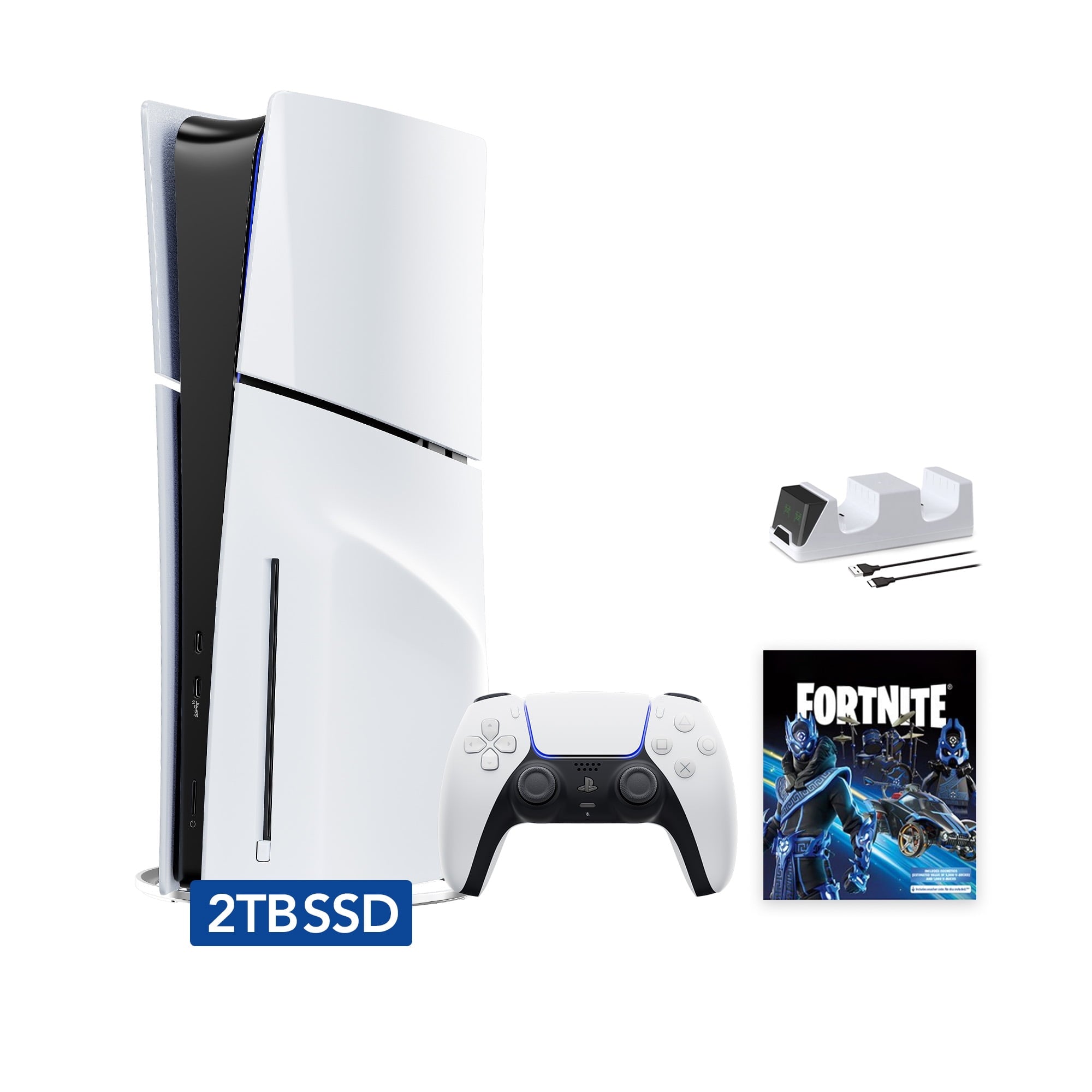 2025 New PlayStation 5 Slim Disc Edition Call of Duty: Black Ops 6 Bundle and Mytrix Controller Charger - White, Slim PS5 1TB PCIe SSD Gaming Console