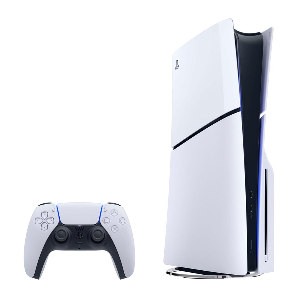 PlayStation 5 Slim Disc Version PS5 Gaming Console, AMD Ryzen Zen 8 Cores CPU 1TB PCIe Gen 4 NVNe SSD with 2 Wireless Controller - Original White - PS5 Disc Slim
