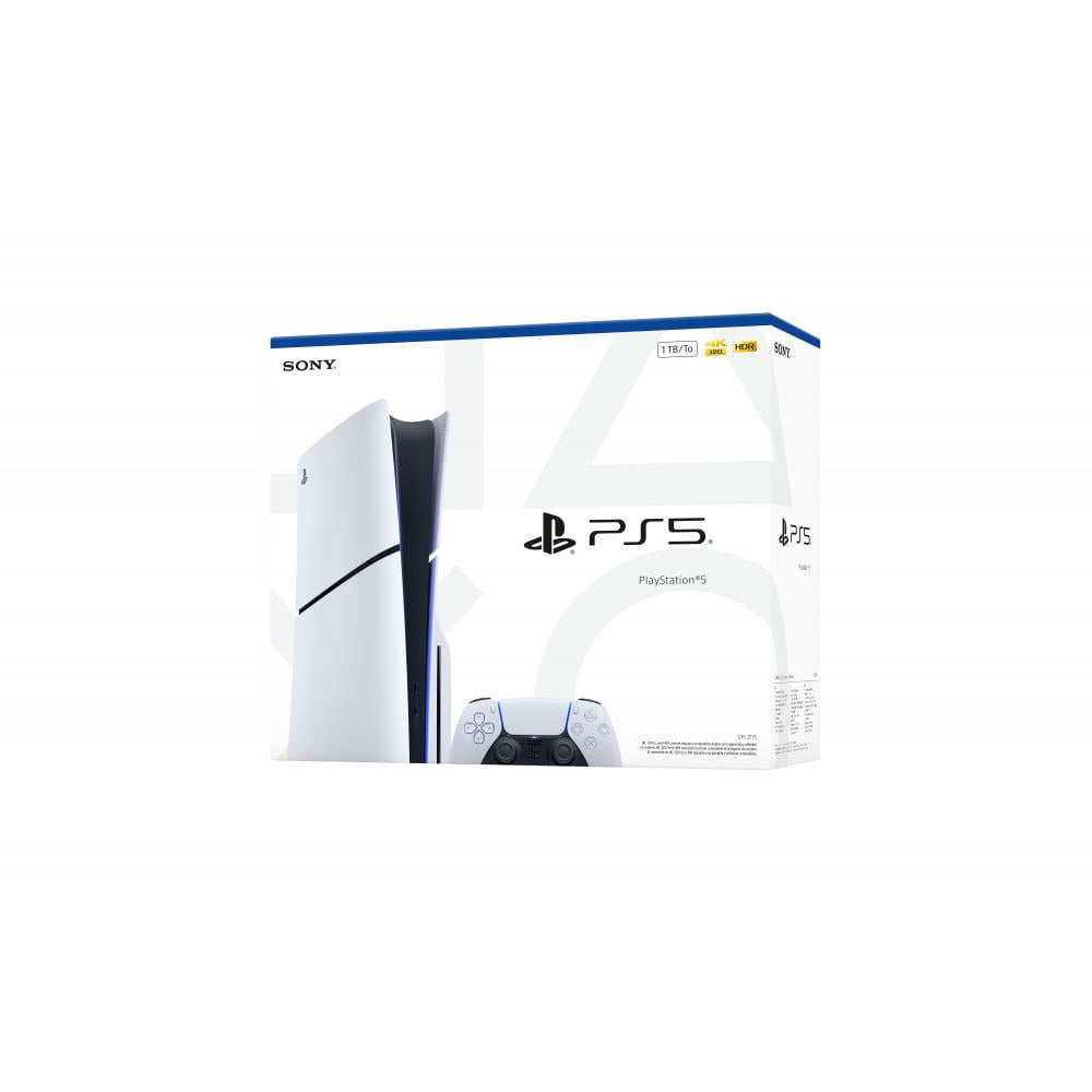 PlayStation 5 Slim Console 1TB + PlayStation 5 DualSense Wireless Controller Sterling Silver - Includes PS5 Console & 2 DualSense Controllers