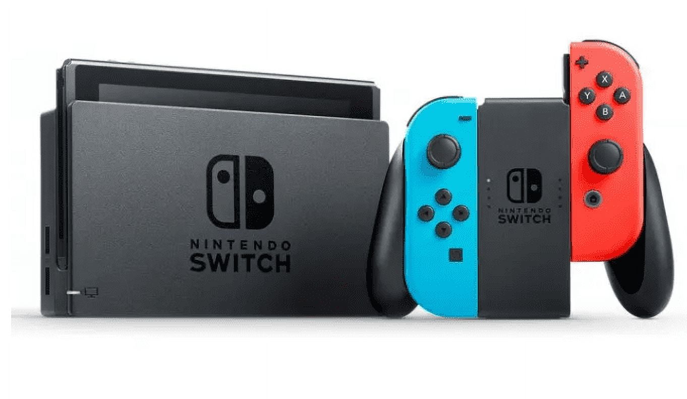 Nintendo Switch with Neon Blue and Neon Red Joy Con Bundle (JP Edition) Powever Exclusive Bundle