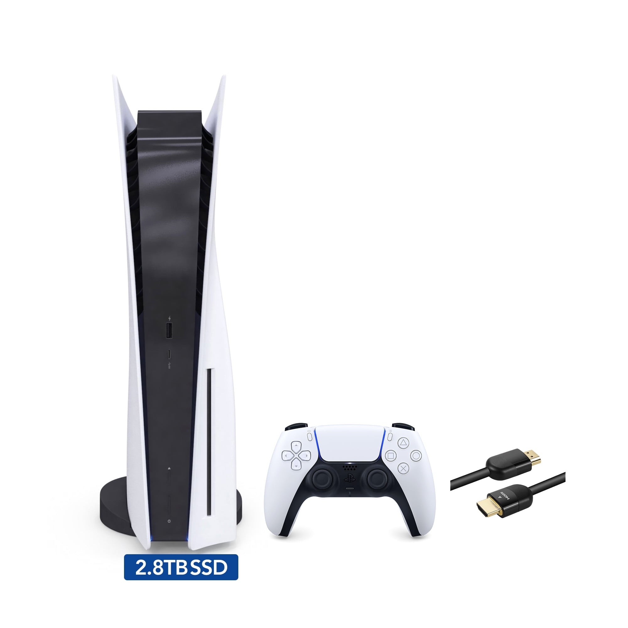 2023 New PlayStation 5 Slim Disc Edition Console, Controller and Mytrix 8K HDMI Ultra High Speed Cable - White, Slim PS5 1TB PCIe SSD Gaming Console