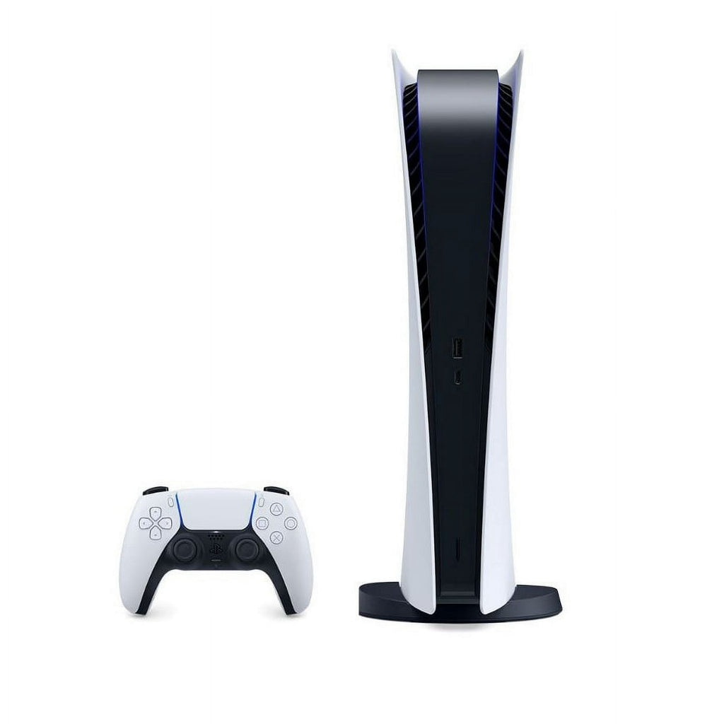 Sony PlayStation 5, 3D Audio; Stereo; Controller Built-In Mic, Digital Edition Console 825GB, White, 1, 1