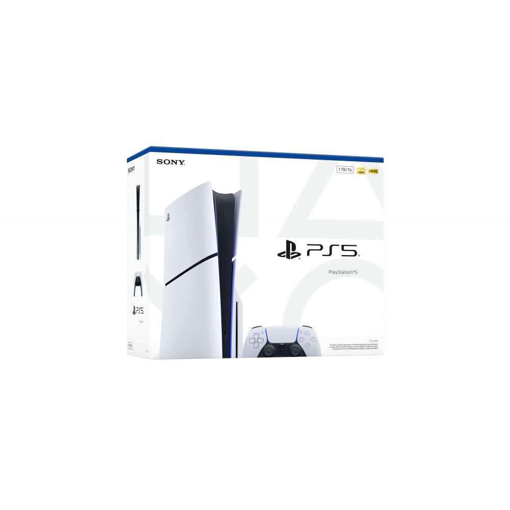 PlayStation 5 Slim Console 1TB + PlayStation 5 DualSense Wireless Controller Sterling Silver - Includes PS5 Console & 2 DualSense Controllers