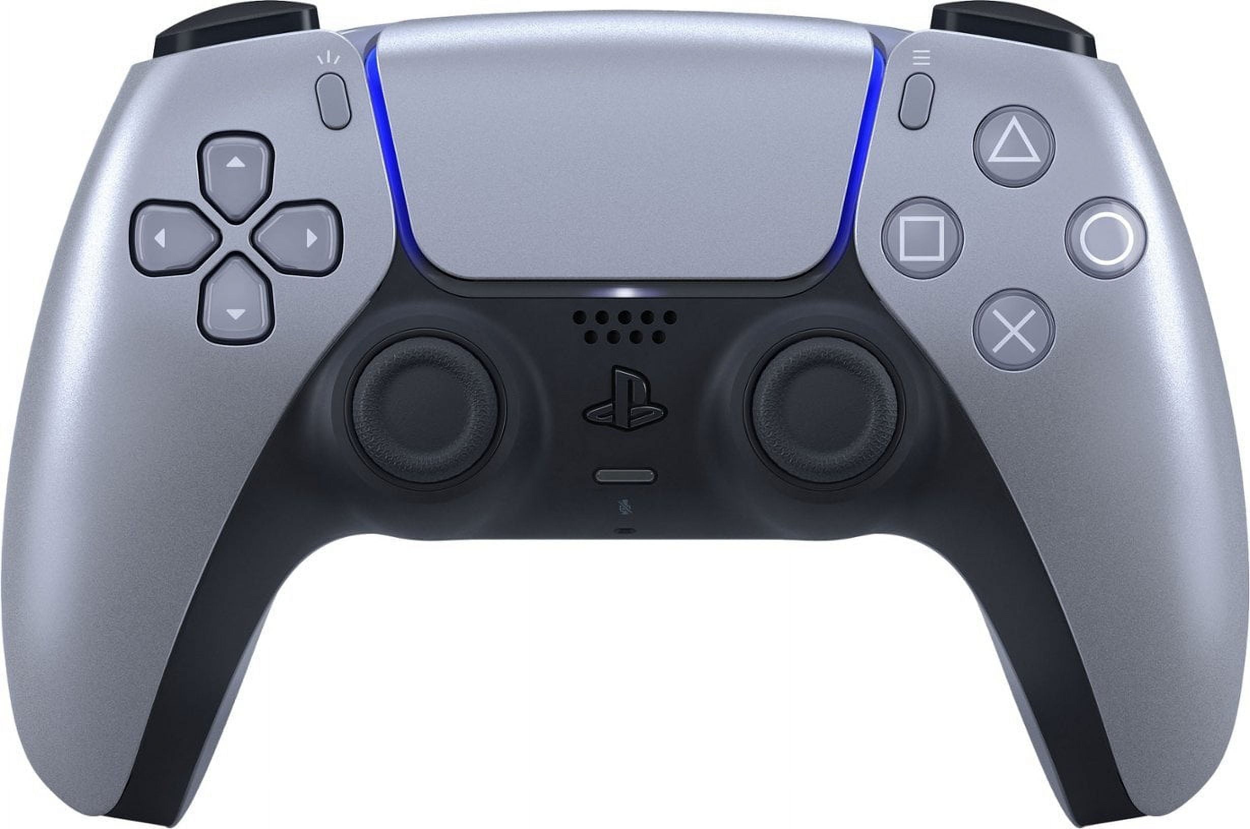 PlayStation 5 Slim Digital 825GB SSD Console with Two Controllers, White and Chroma Teal DualSense and Dual Controller Charger - PS5 Slim Digital Console