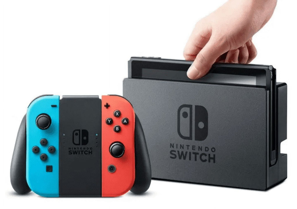 Nintendo Switch with Neon Blue and Neon Red Joy Con Bundle (JP Edition) Powever Exclusive Bundle