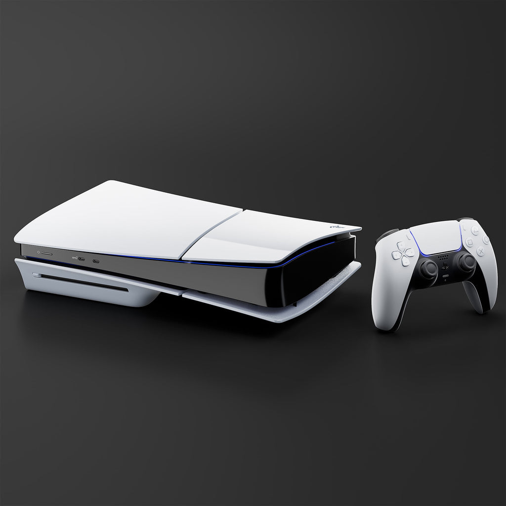 PlayStation 5 Slim Disc Edition Bundle with Gran Turismo 7 and C-Gamers Dual-Controller Charger - PS5, White