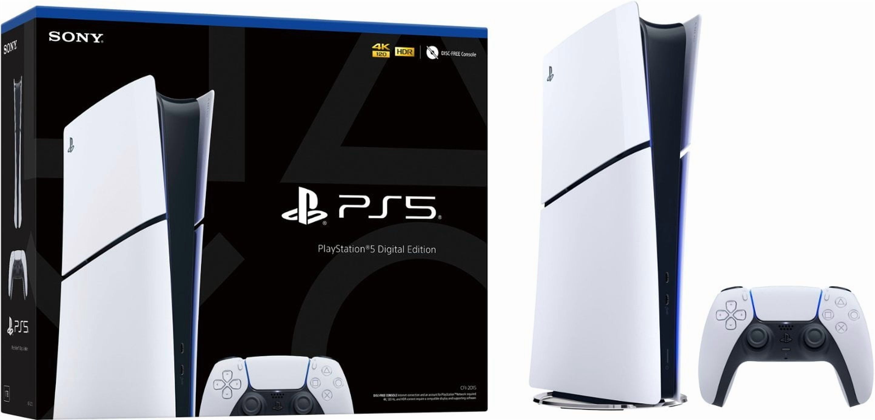 Restored Sony PlayStation 5 Slim Console Digital Edition - White (Refurbished)